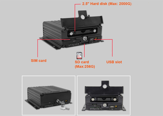 H.264 HDD SSD IPC 4 Channel Mobile DVR GPS WiFi Untuk Mobil Kendaraan Truk